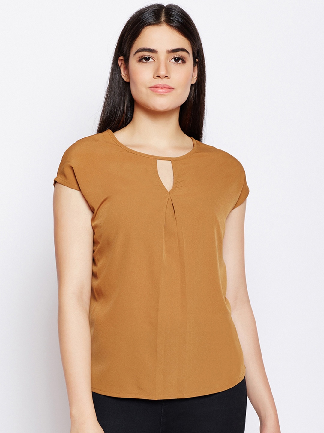 

WISSTLER Women Mustard Yellow Solid Top
