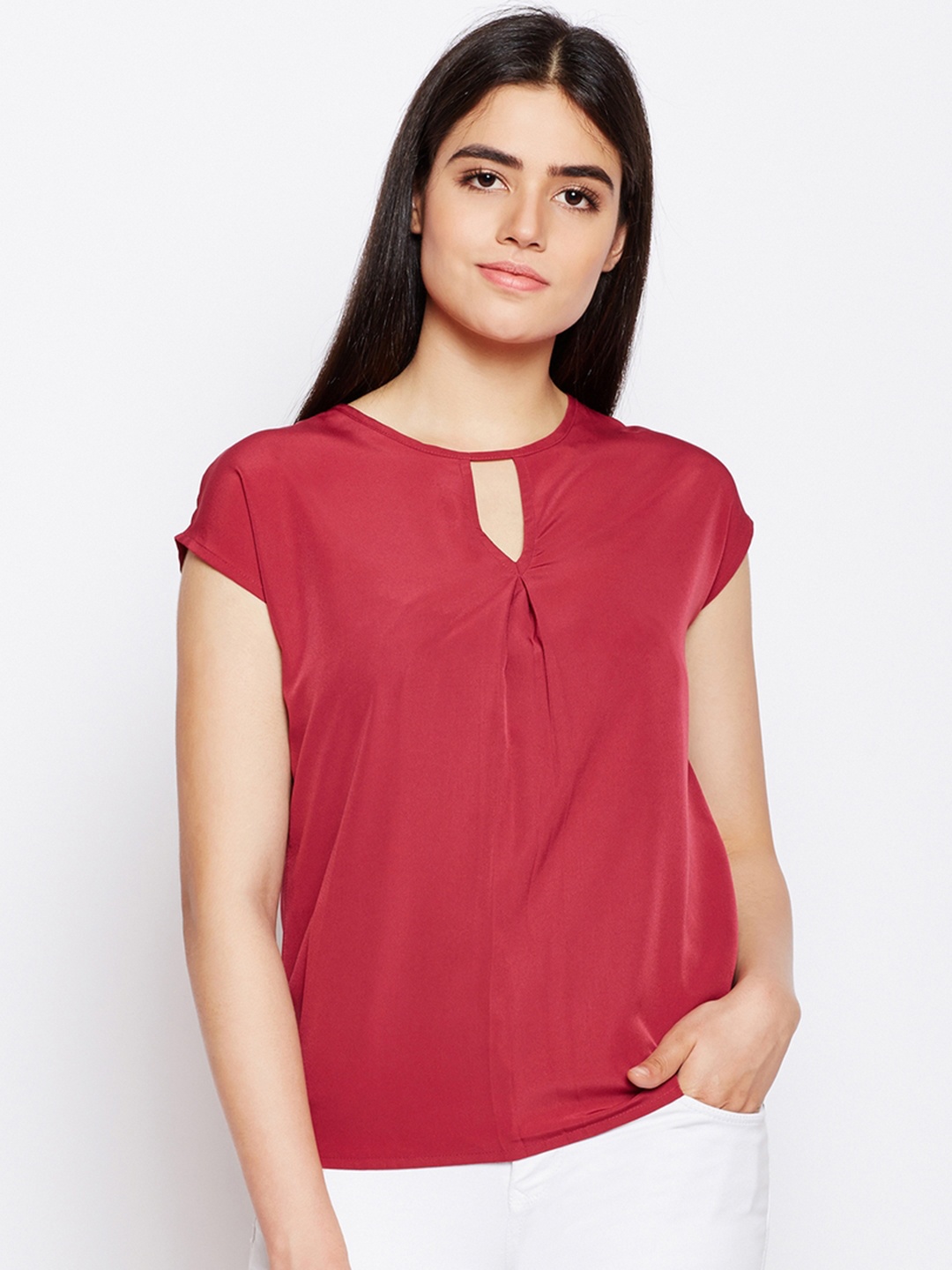 

WISSTLER Women Red Solid Top