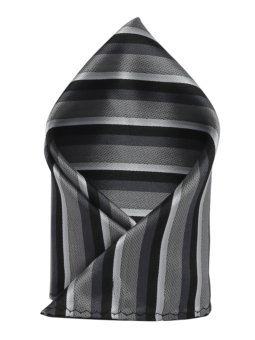 

Alvaro Castagnino Men's Grey & Black Striped Pocket Square
