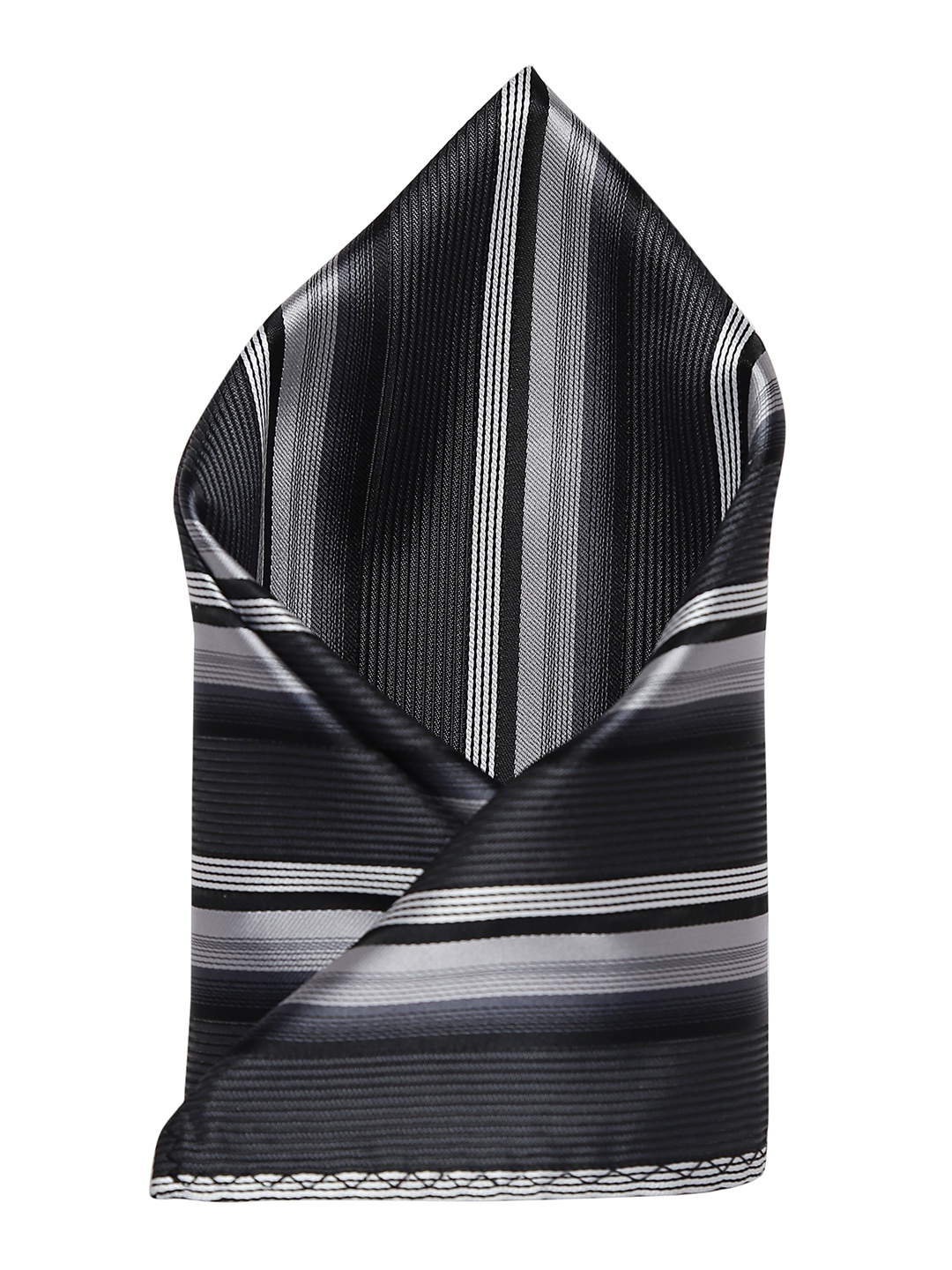 

Alvaro Castagnino Men's Charcoal & GreyStriped Pocket Square