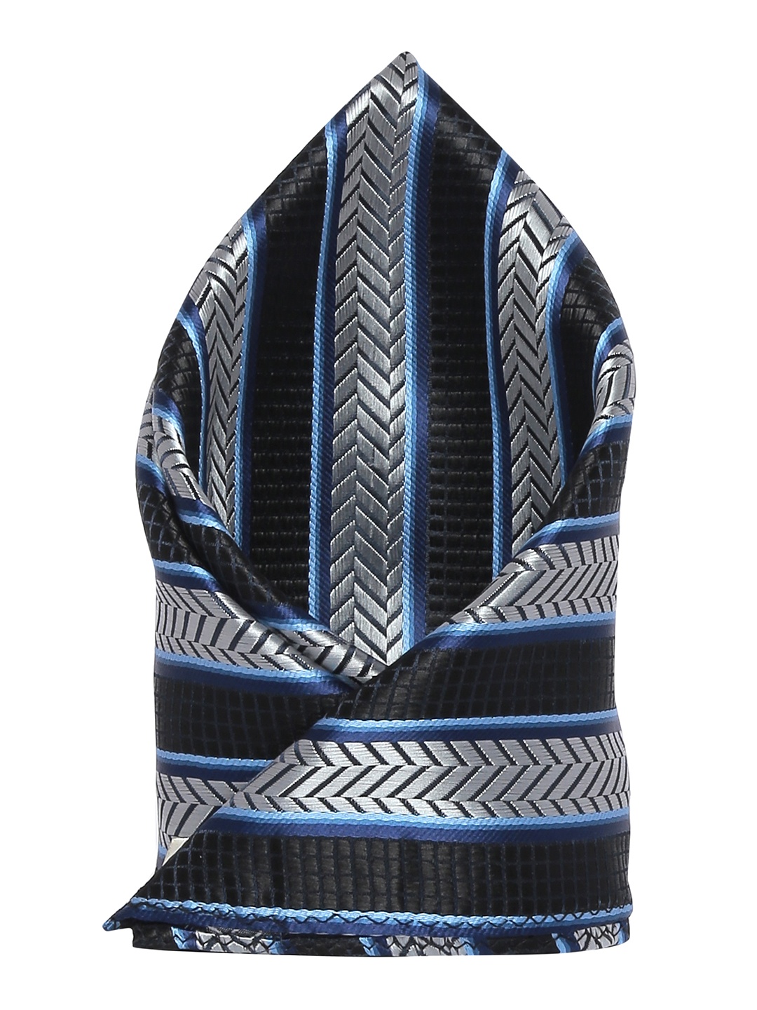

Alvaro Castagnino Men's Black & Grey Printed Pocket Square