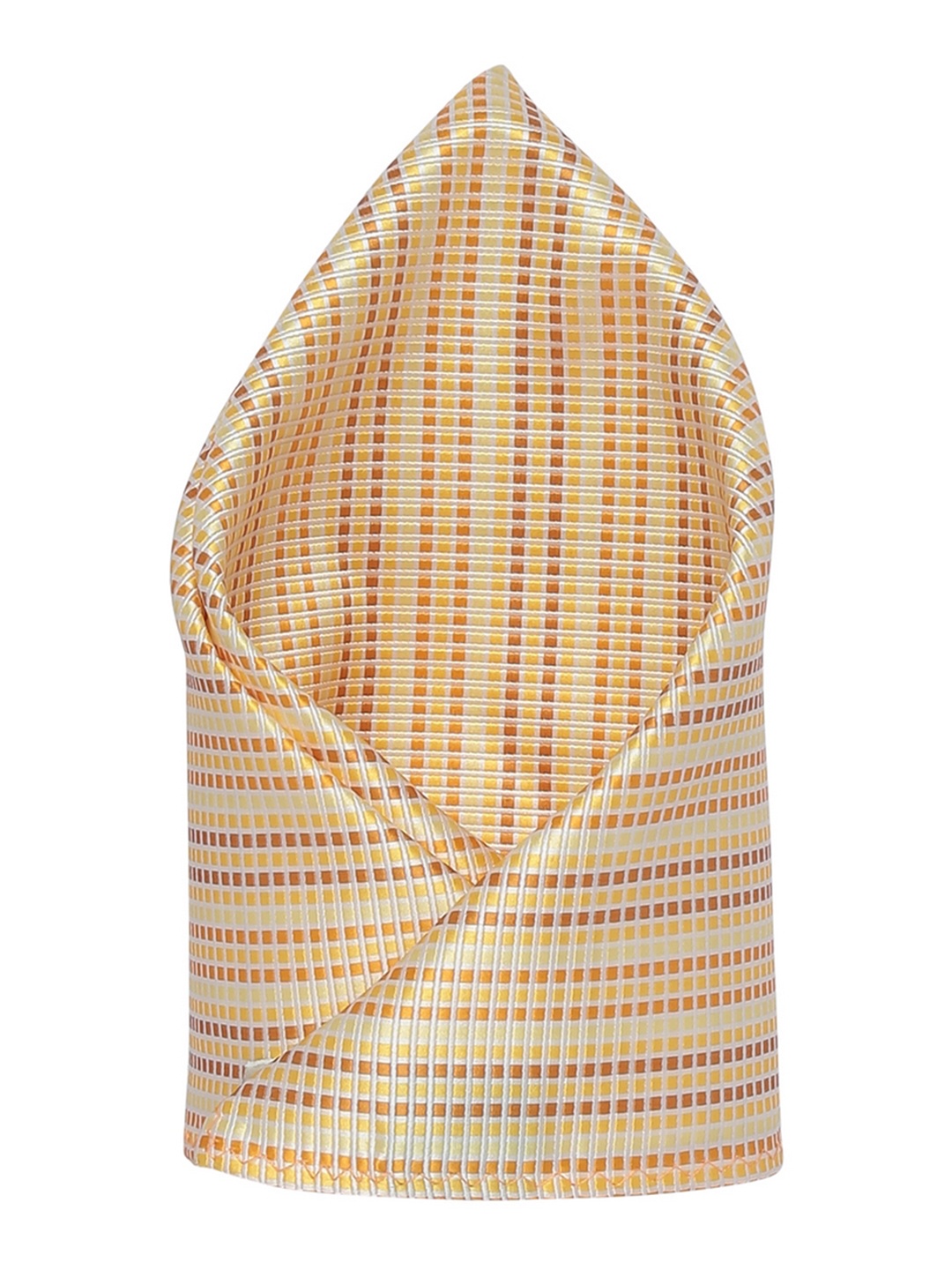 

Alvaro Castagnino Men's Yellow & Beige Checked Pocket Square