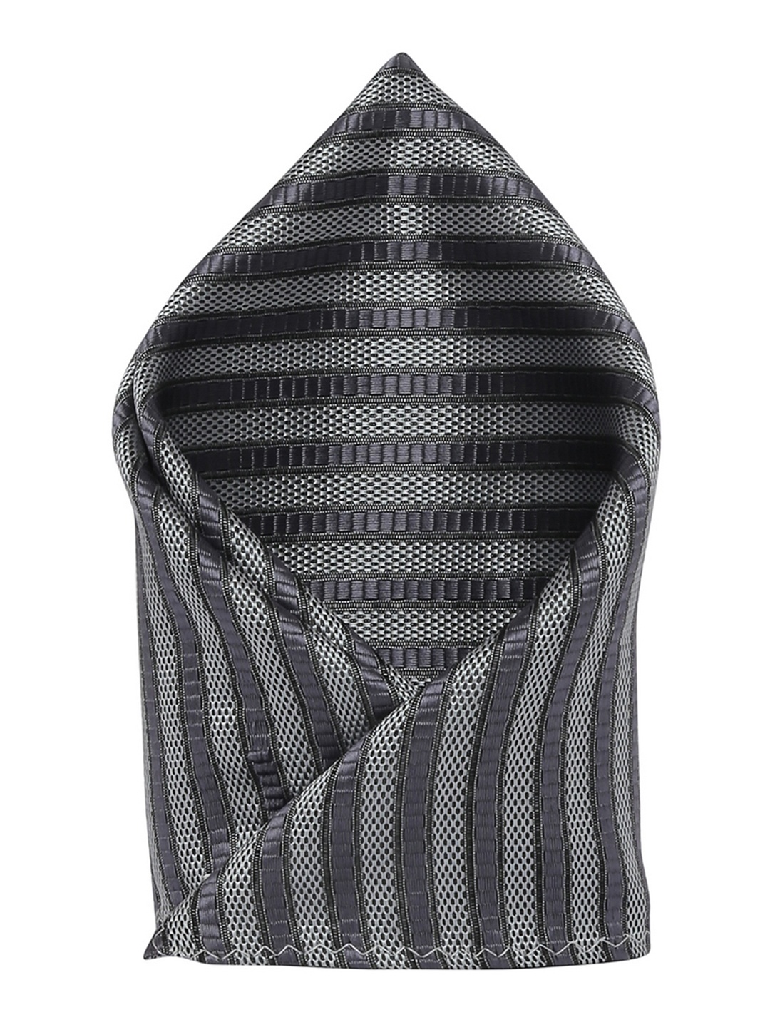 

Alvaro Castagnino Men's Grey Striped Pocket Square