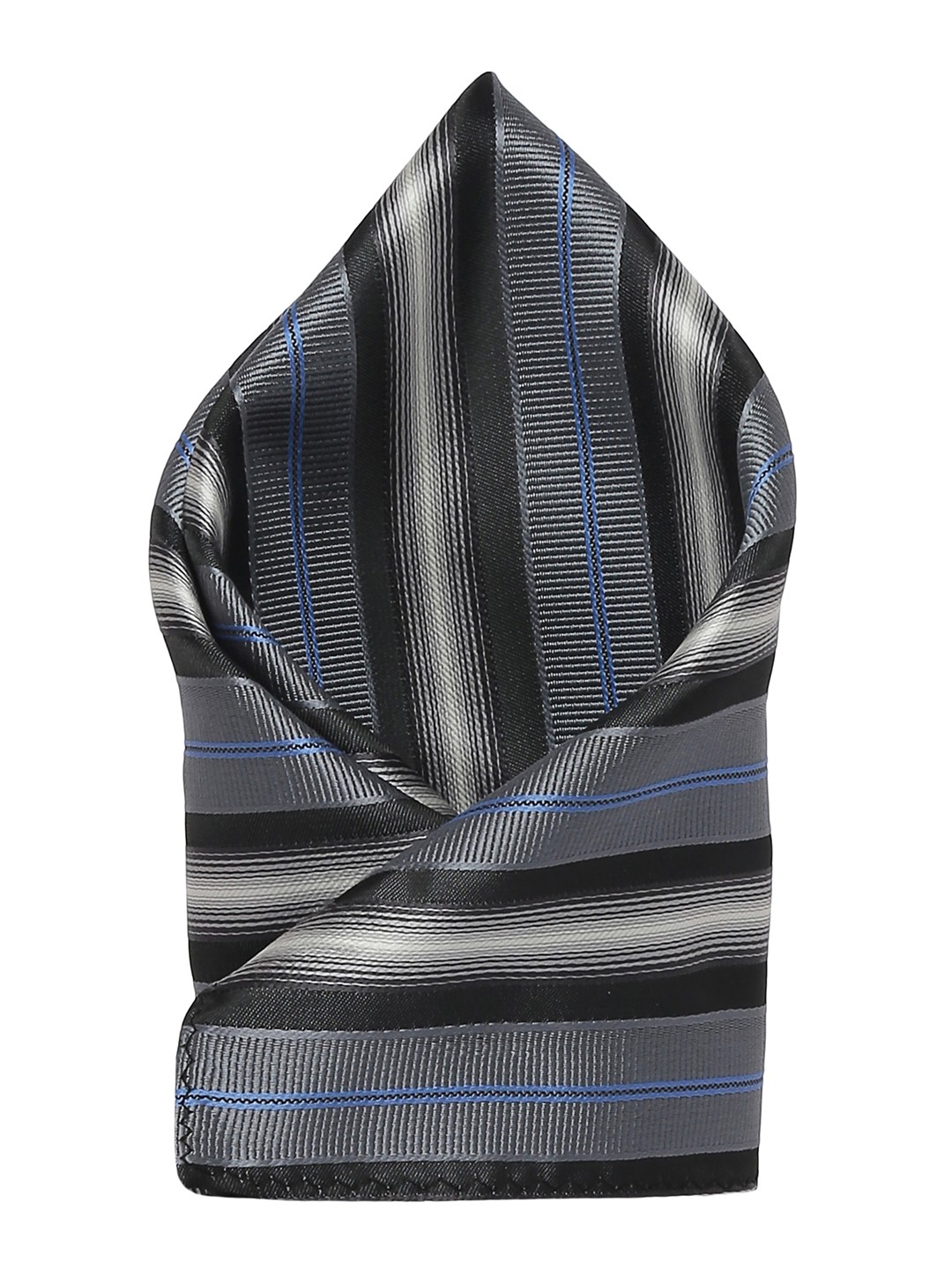 

Alvaro Castagnino Men's Grey & Black Striped Pocket Square