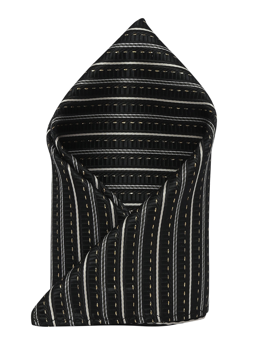 

Alvaro Castagnino Men's Black & White Striped Pocket Square