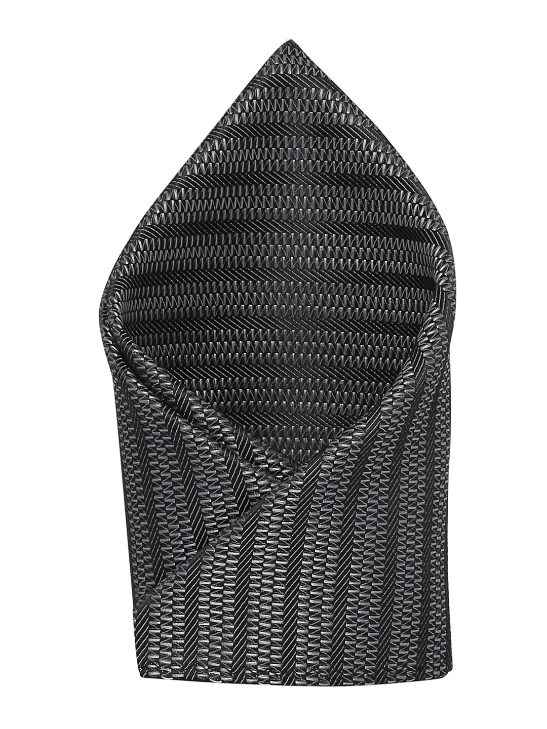 

Alvaro Castagnino Men's Grey Striped Pocket Square