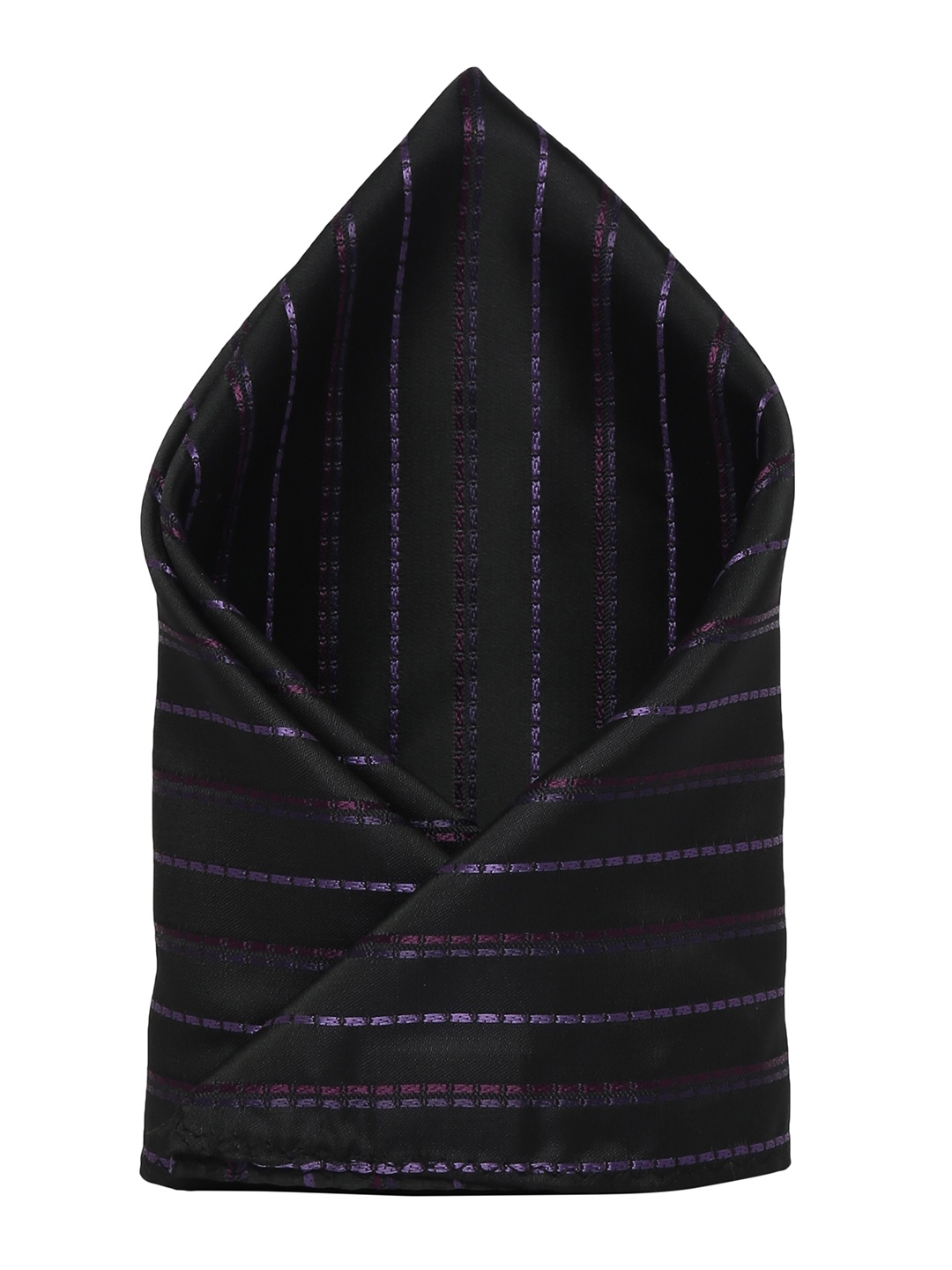 

Alvaro Castagnino Men's Black & Purple Striped Pocket Square