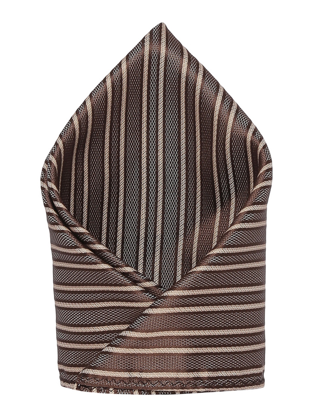 

Alvaro Castagnino Men's Brown & Beige Striped Pocket Square