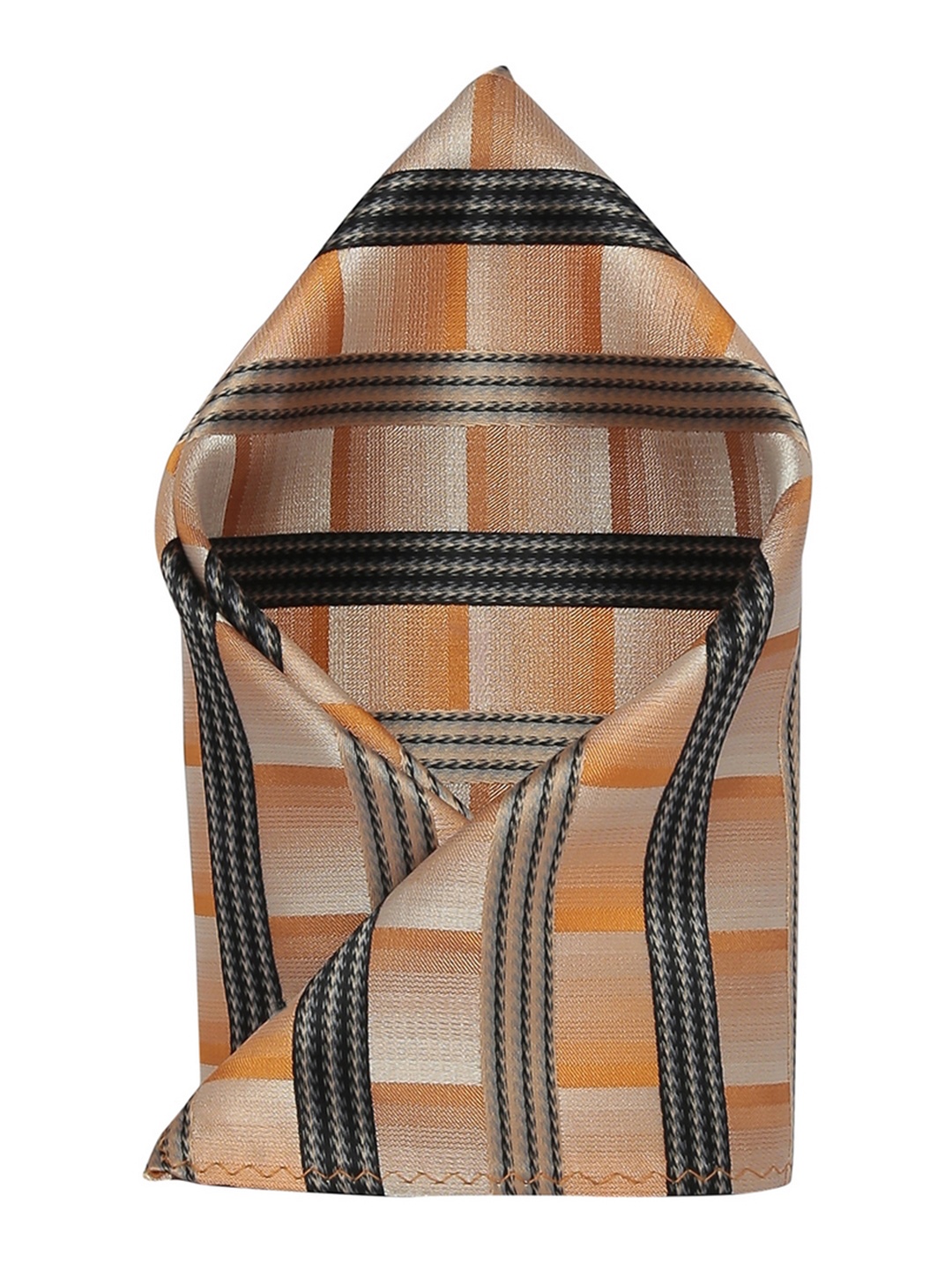 

Alvaro Castagnino Men's Orange & Black Striped Pocket Square