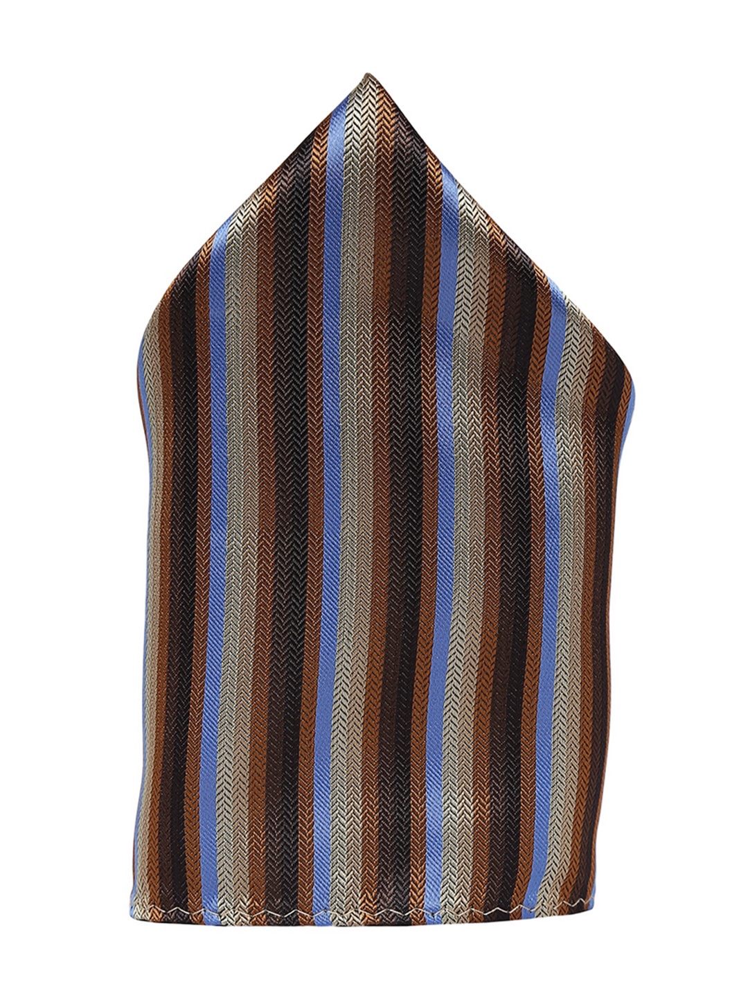 

Alvaro Castagnino Men's Brown & Blue Striped Pocket Square