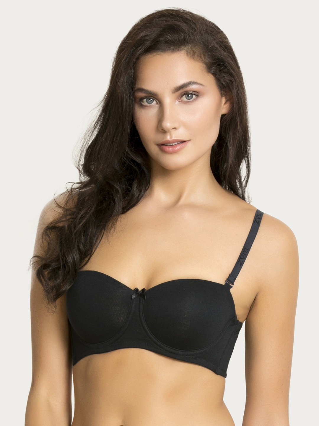 

Zivame Black Solid Underwired Lightly Padded Balconette Bra ZI1134COREBLACK