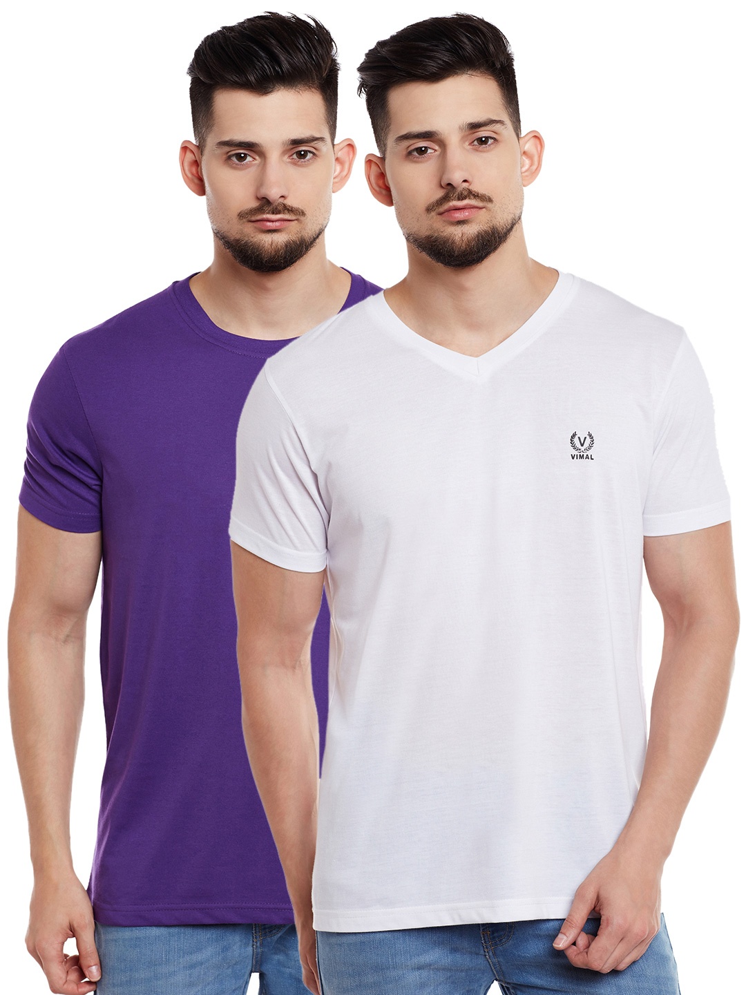 

MACK JONNEY Men Pack of 2 T-shirts, Purple