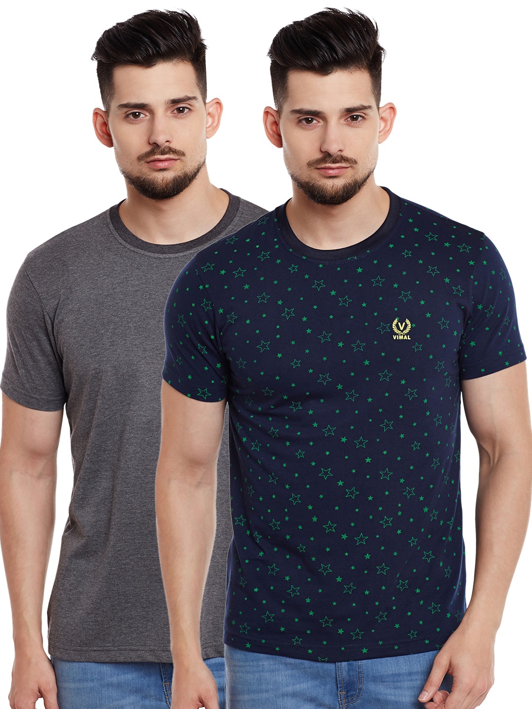

MACK JONNEY Men Pack of 2 T-shirts, Navy blue