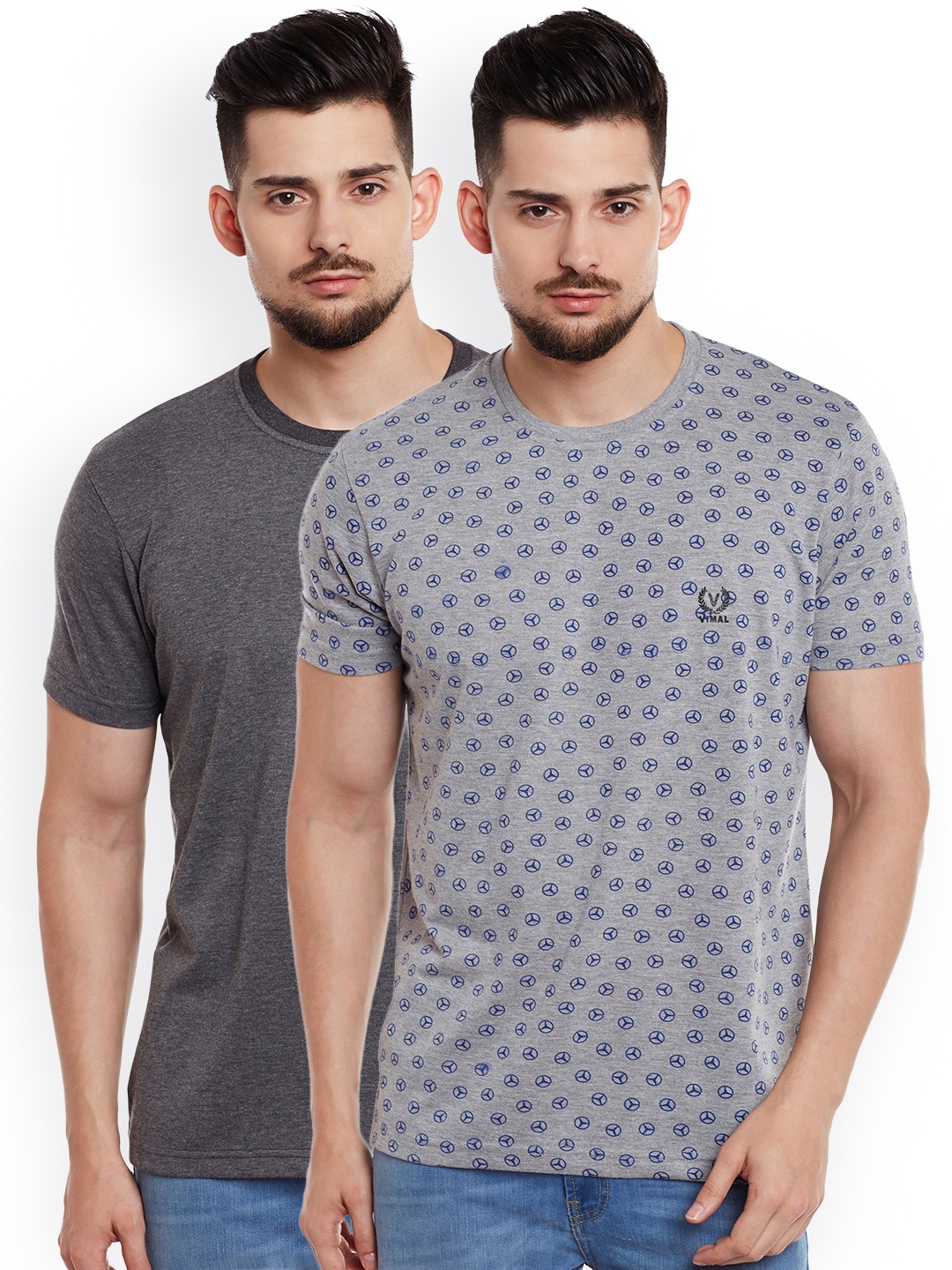 

MACK JONNEY Men Pack of 2 T-shirts, Grey