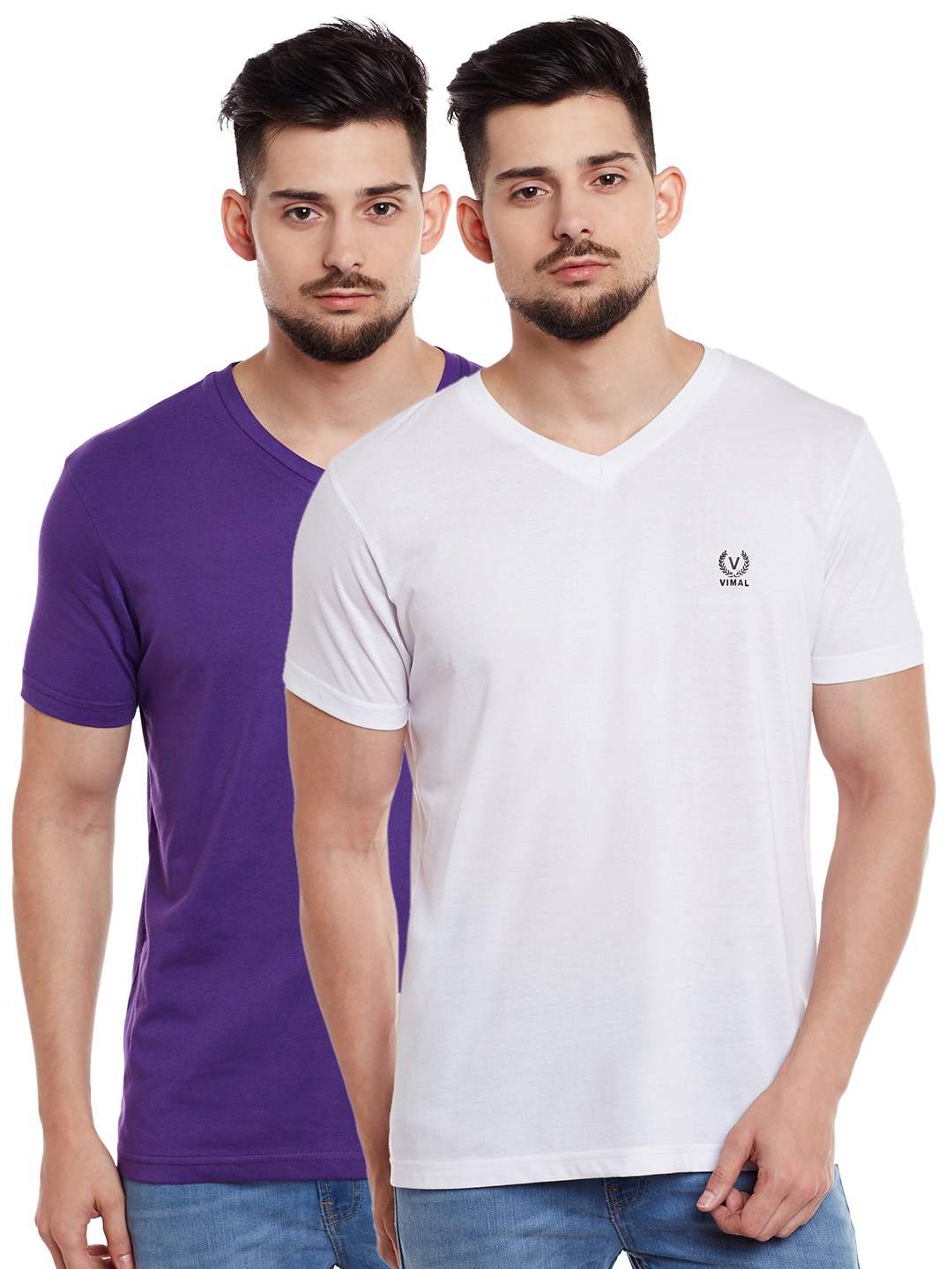 

MACK JONNEY Men Pack of 2 T-shirts, Purple