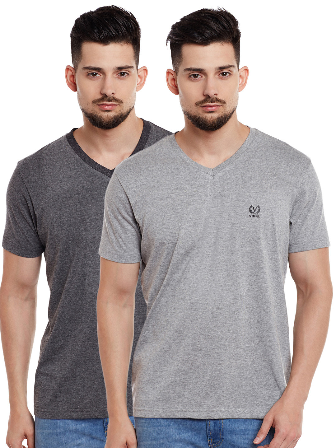 

MACK JONNEY Men Pack of 2 T-shirts, Grey