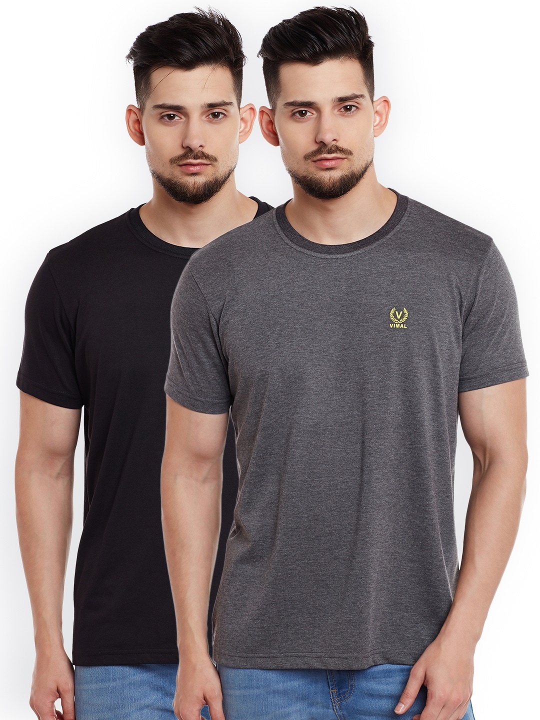 

MACK JONNEY Men Pack of 2 T-shirts, Grey