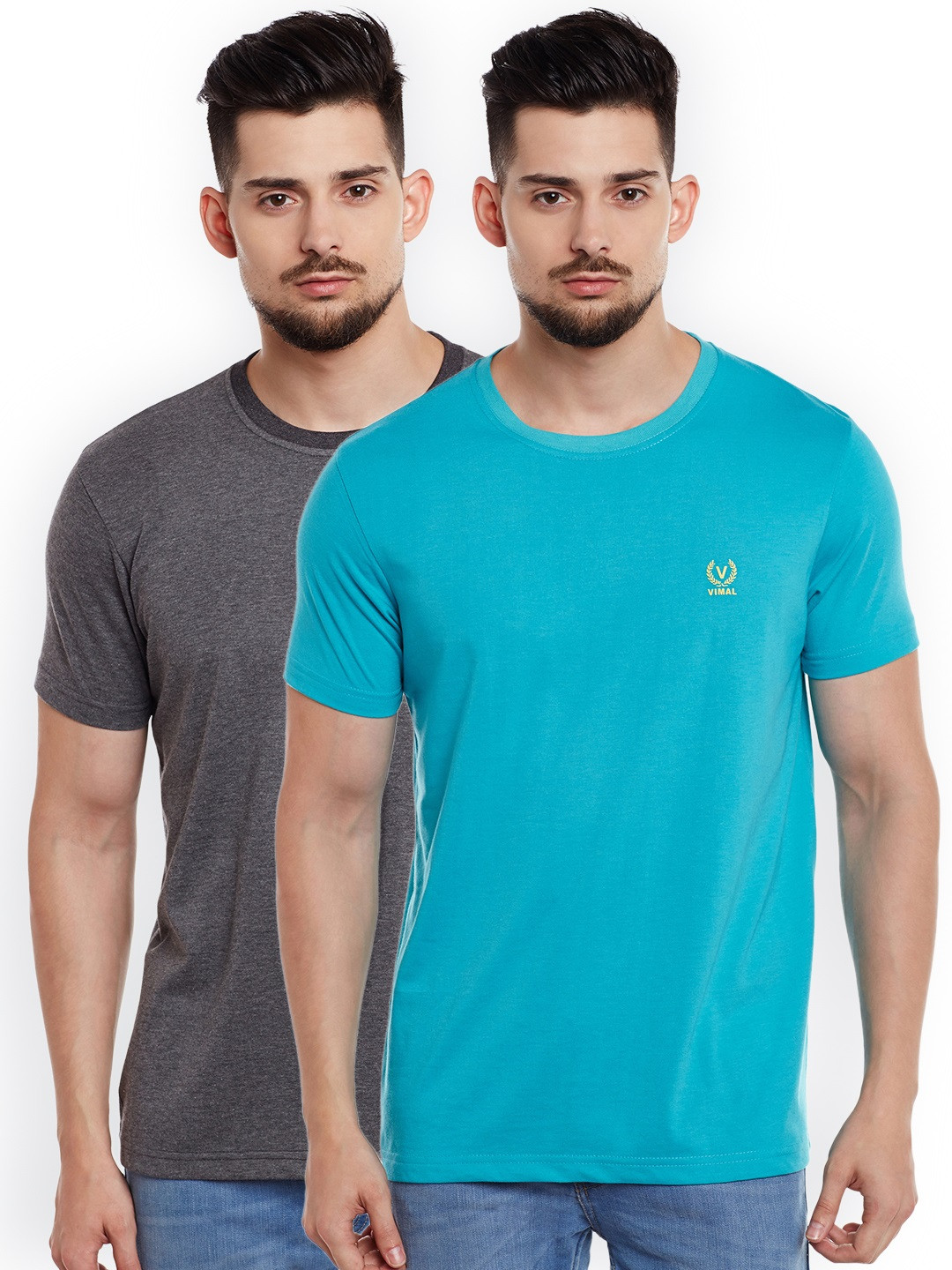 

MACK JONNEY Men Pack of 2 T-shirts, Grey