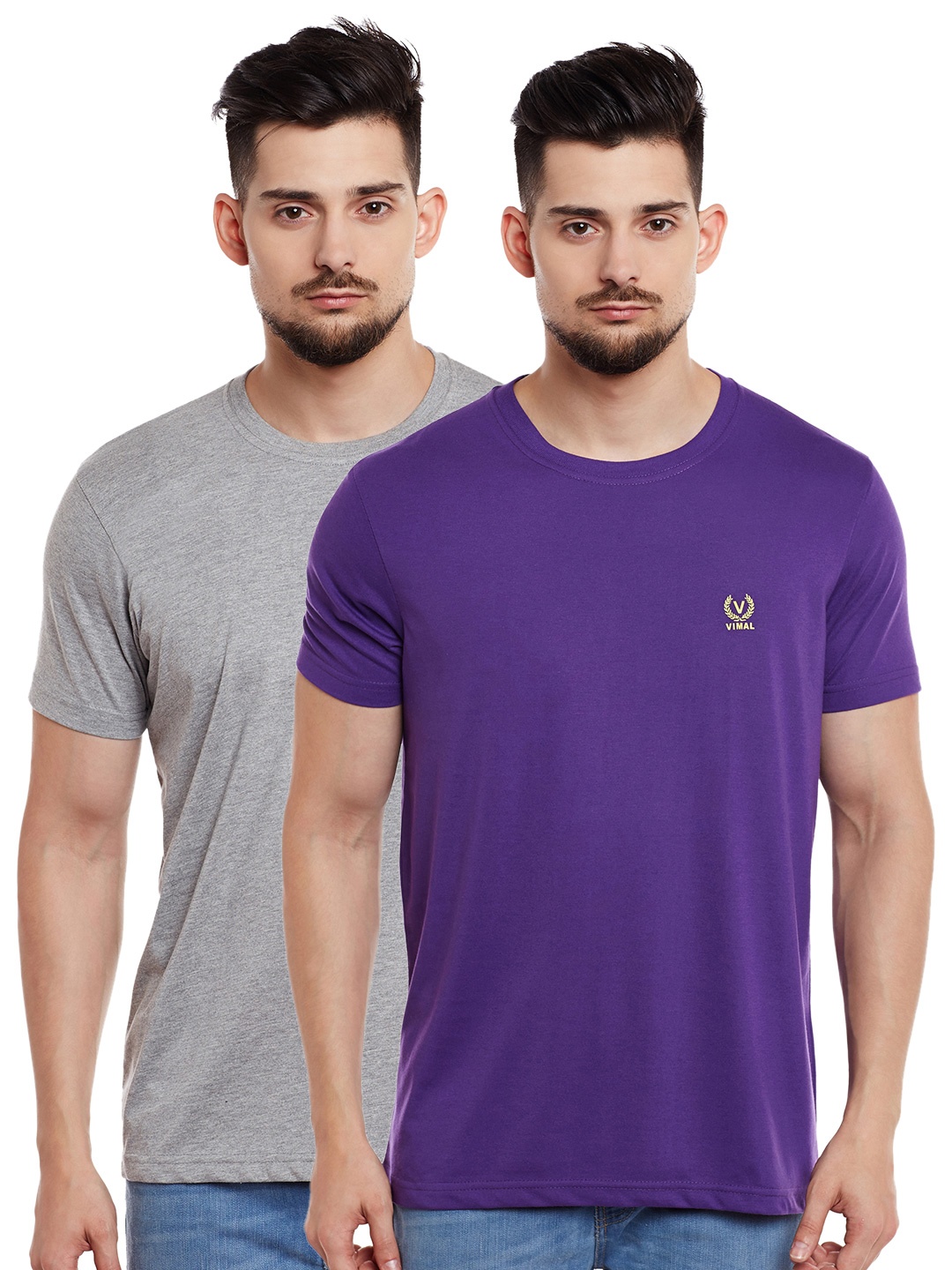 

MACK JONNEY Men Pack of 2 T-shirts, Purple