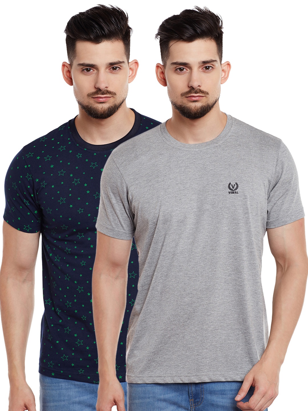 

MACK JONNEY Men Pack of 2 T-shirts, Navy blue
