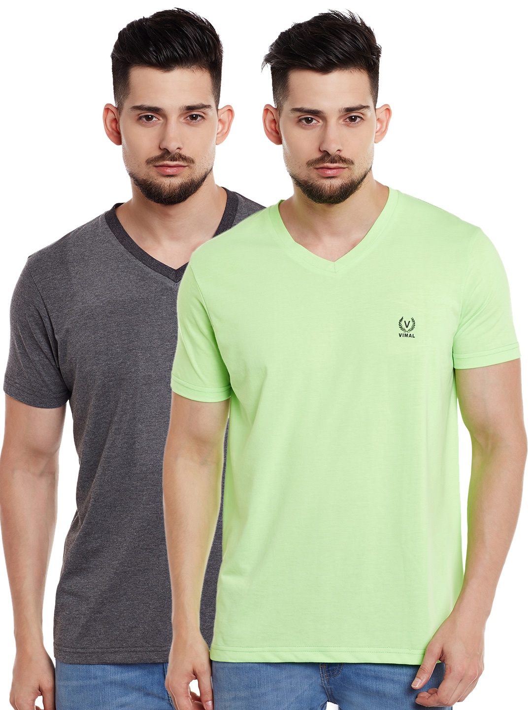 

MACK JONNEY Men Pack of 2 T-shirts, Grey