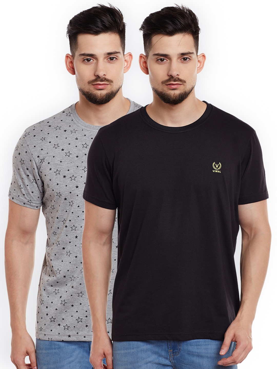 

MACK JONNEY Men Pack of 2 T-shirts, Black