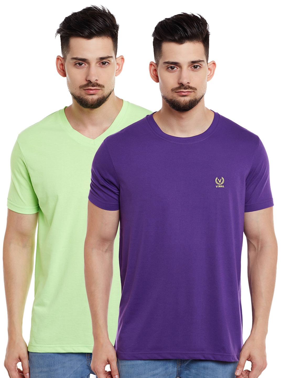 

MACK JONNEY Men Pack of 2 T-shirts, Purple