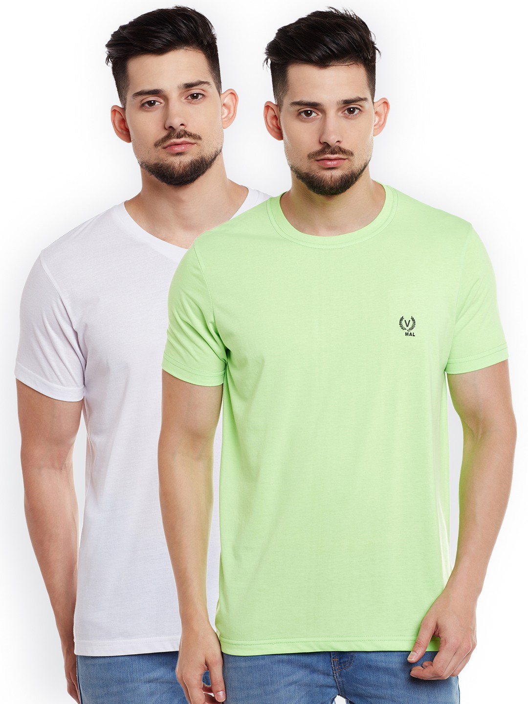 

MACK JONNEY Men Pack of 2 T-shirts, Green