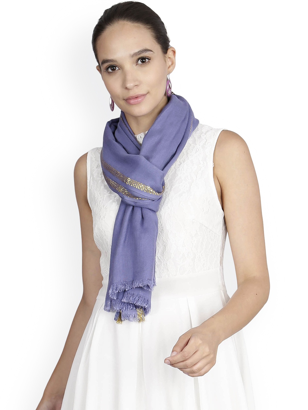 

FabSeasons Blue Solid Scarf