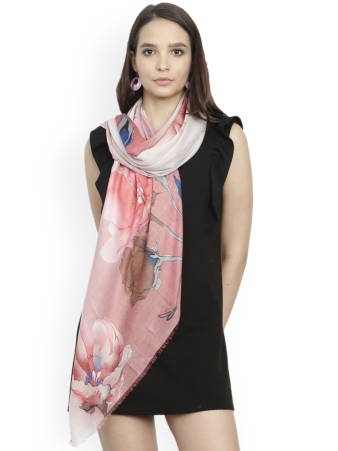 

FabSeasons Pink Printed Scarf