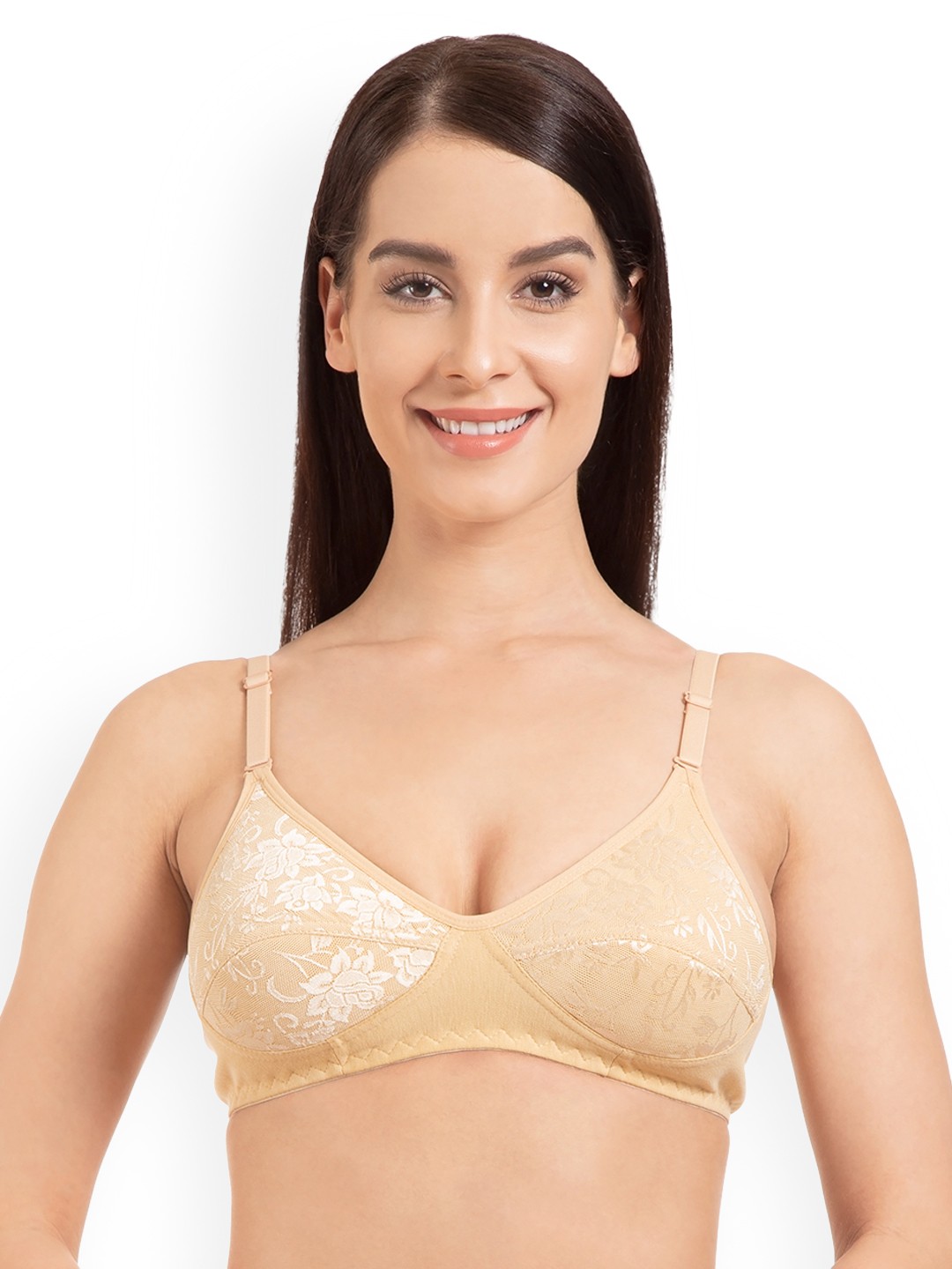 

Tweens Beige Self-Design Non-Wired Non Padded Everyday Bra TW287SK