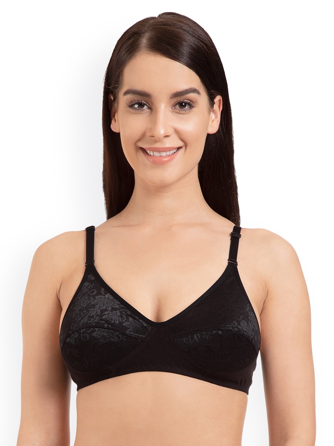 

Tweens Black Self-Design Non-Wired Non Padded Everyday Bra TW287BL