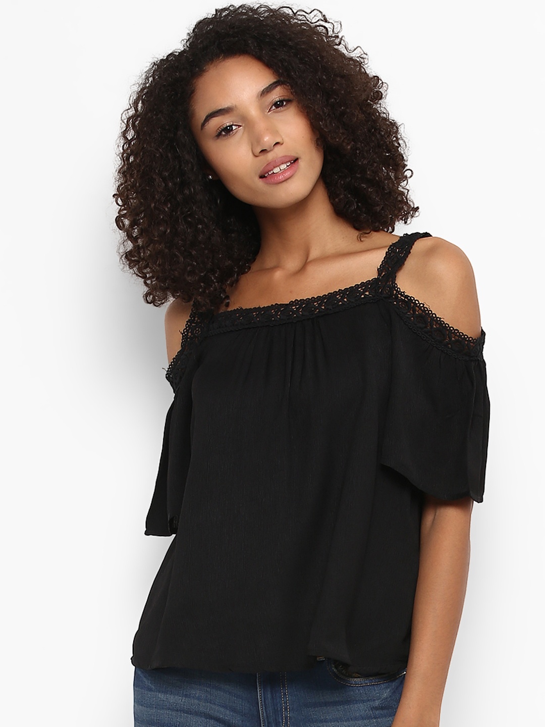 

Harpa Women Black Self Design Top