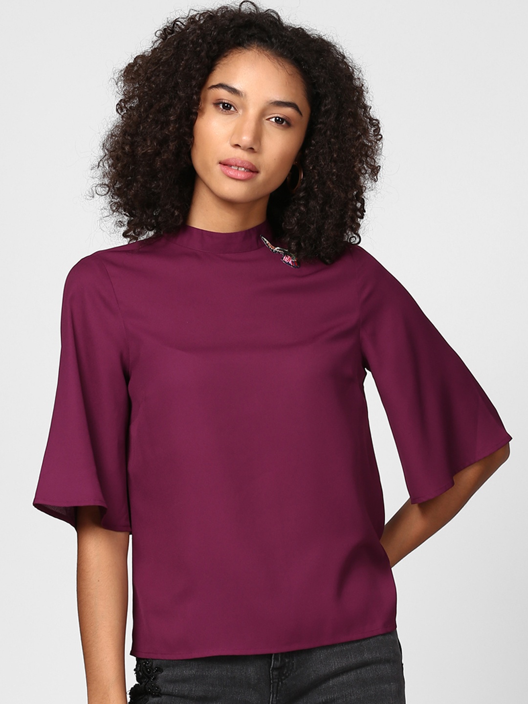 

Harpa Women Burgundy Solid Top