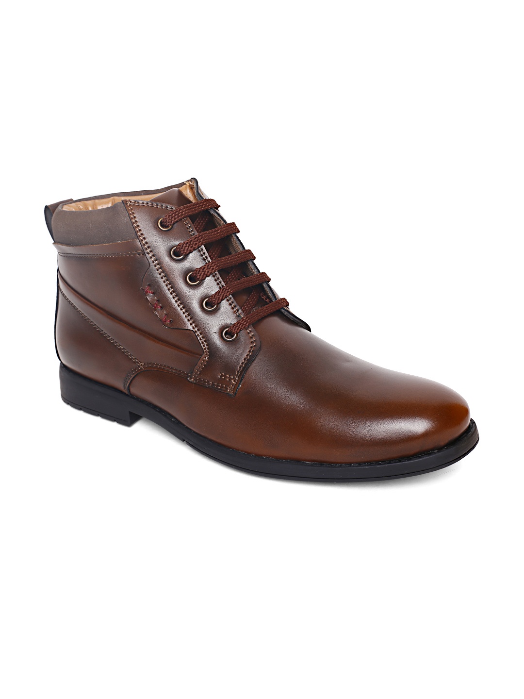 

San Frissco Men Brown Solid Mid-Top Flat Boots