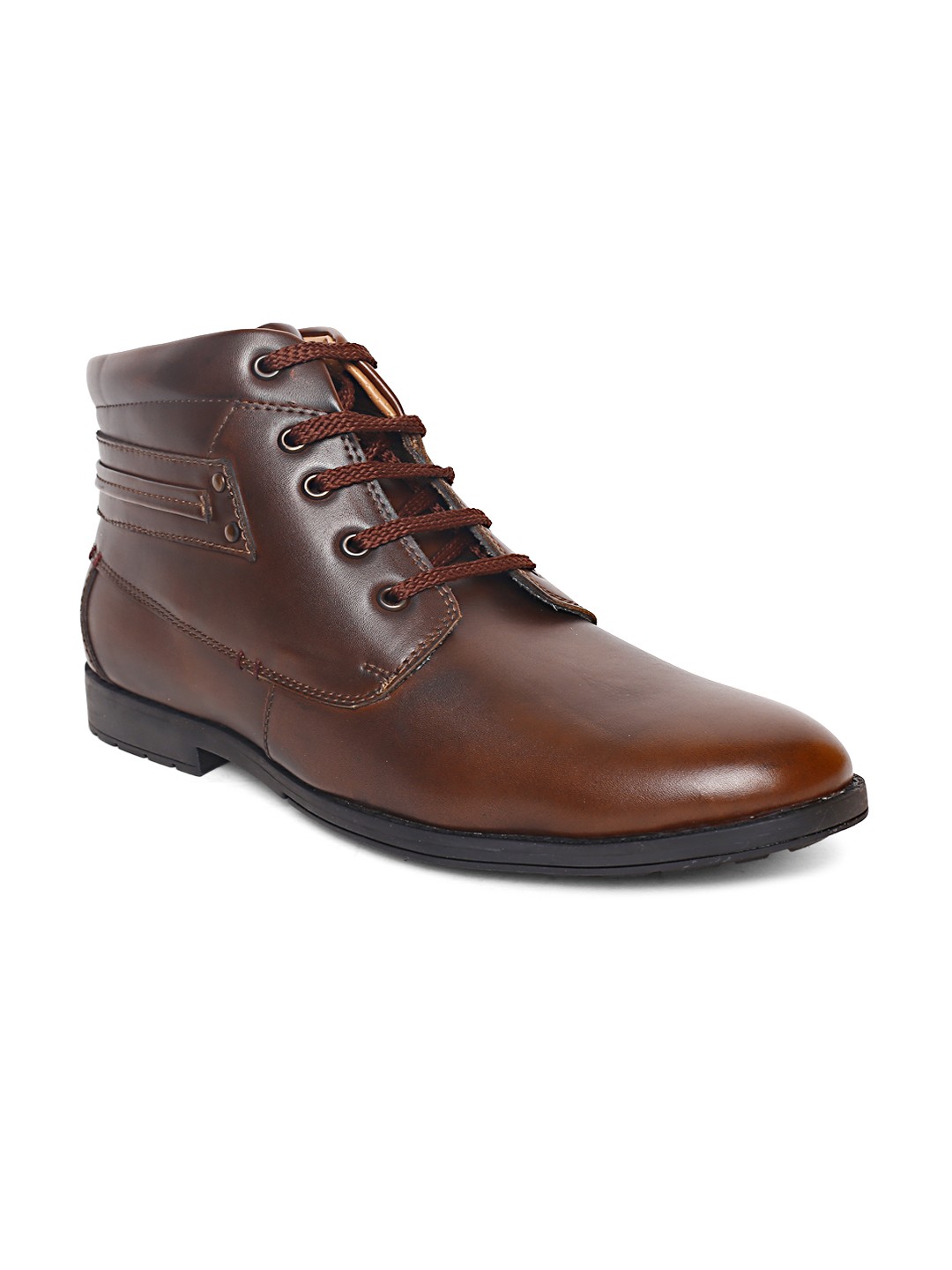 

San Frissco Men Brown Solid Mid-Top Flat Boots