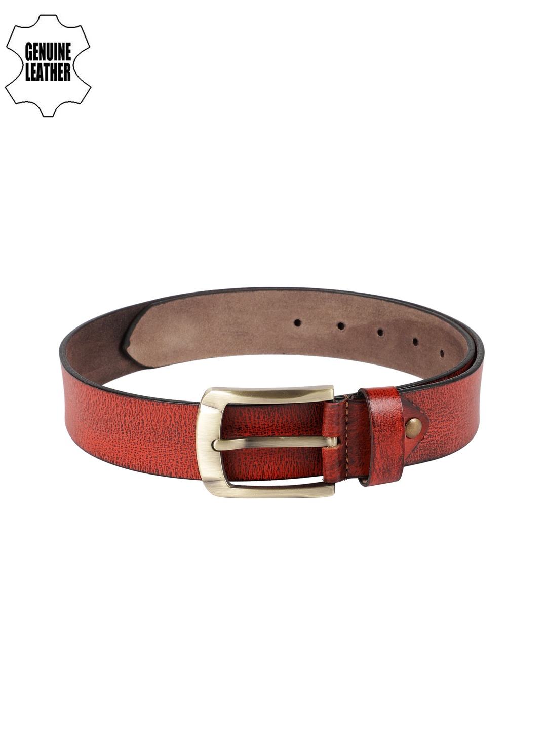 

SPYKAR Men Brown Textured Genuine Leather Belt