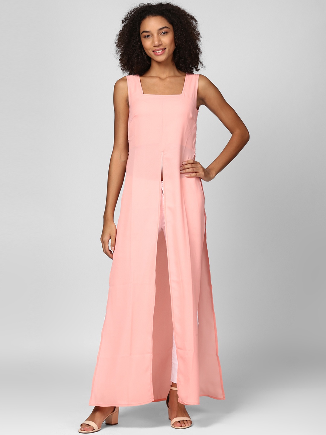 

Harpa Women Pink Solid Maxi Top