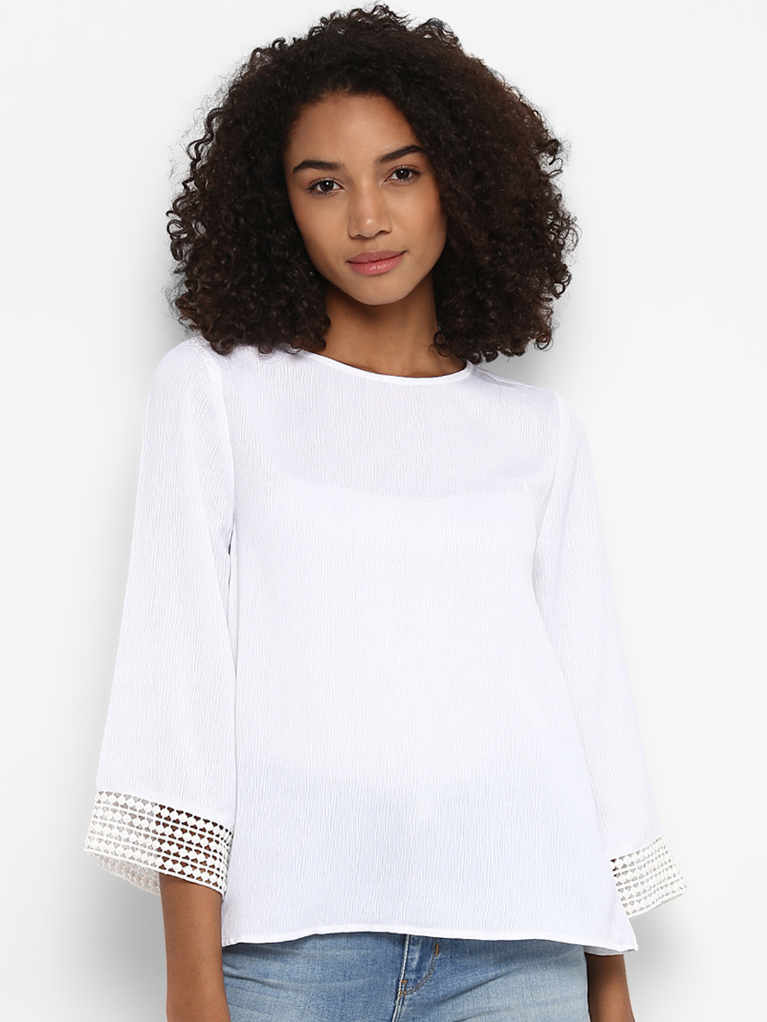 

Harpa Women White Self Design Top