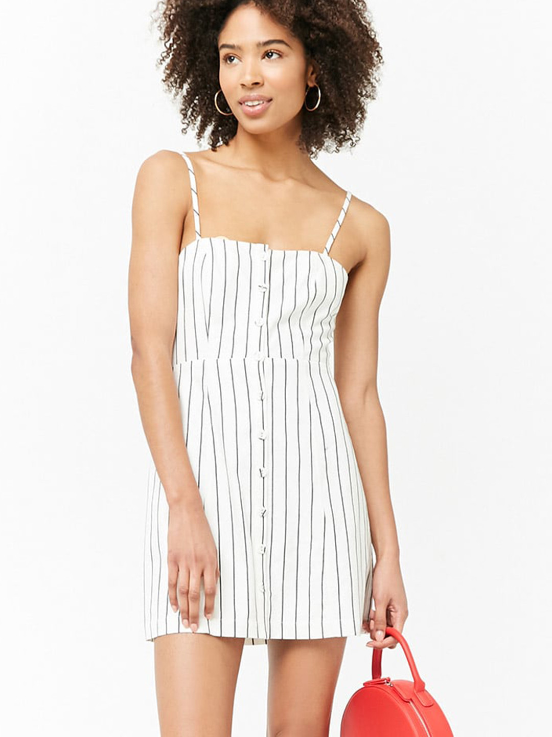 

FOREVER 21 Women Off-White Striped Sheath Dress