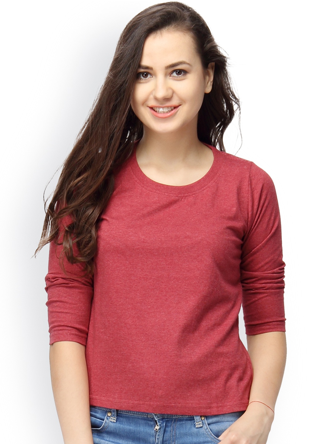 

Campus Sutra Women Maroon Solid Top