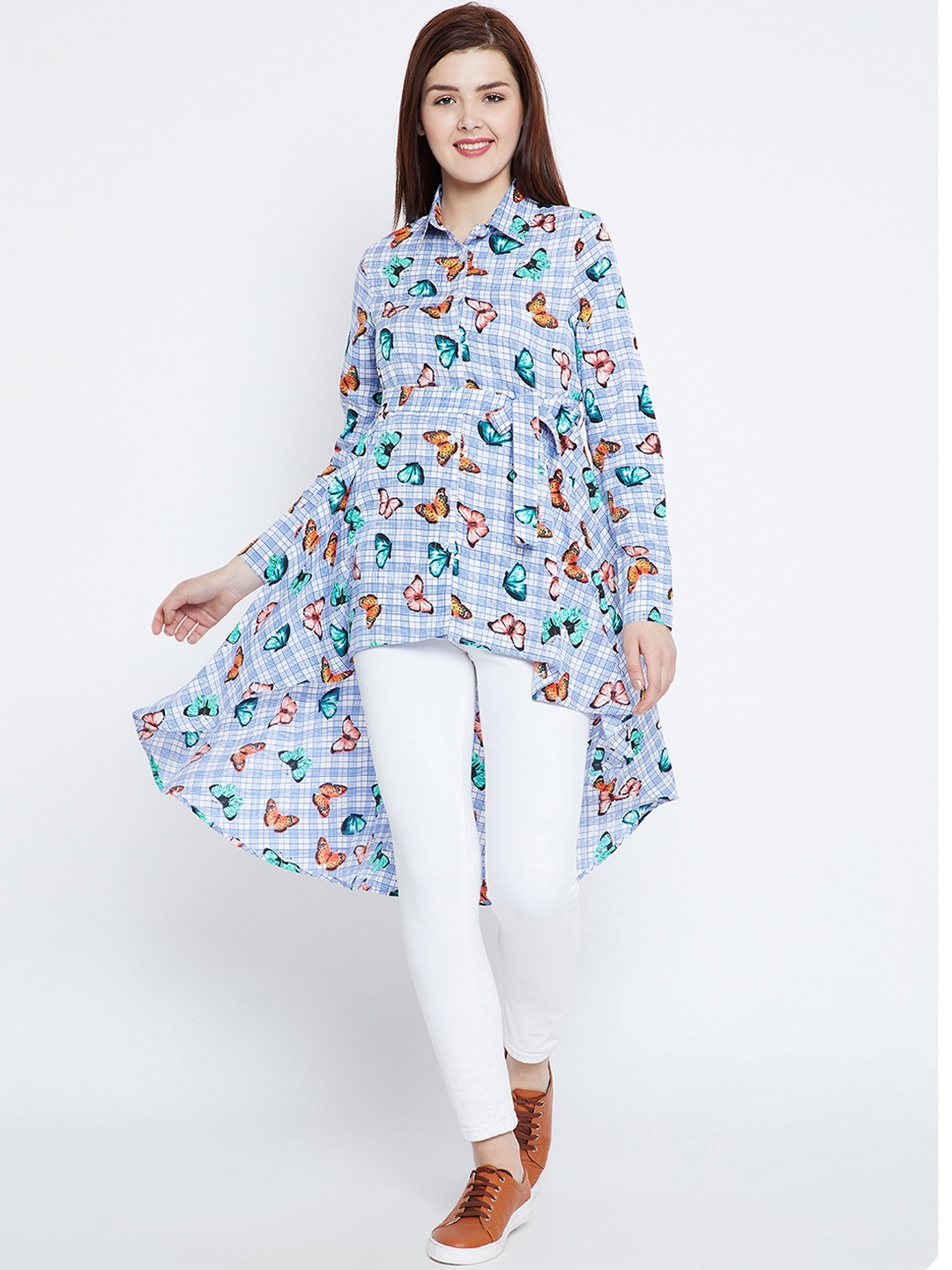 

Zastraa Blue Printed Tunic