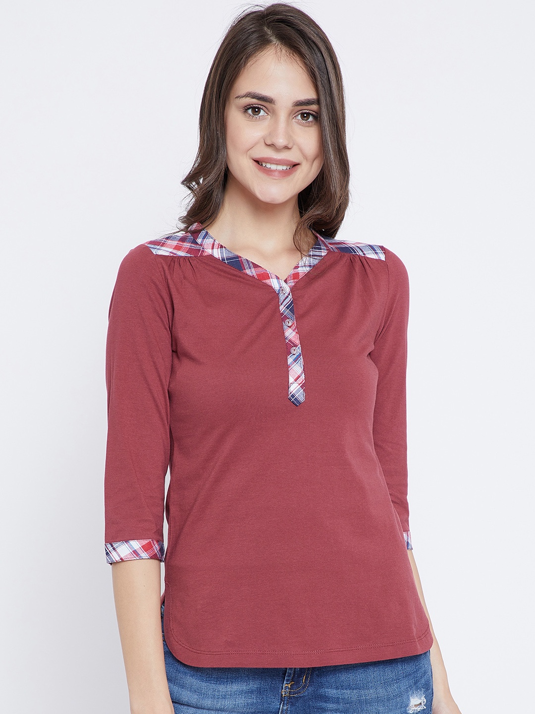 

Zastraa Women Maroon Solid Top
