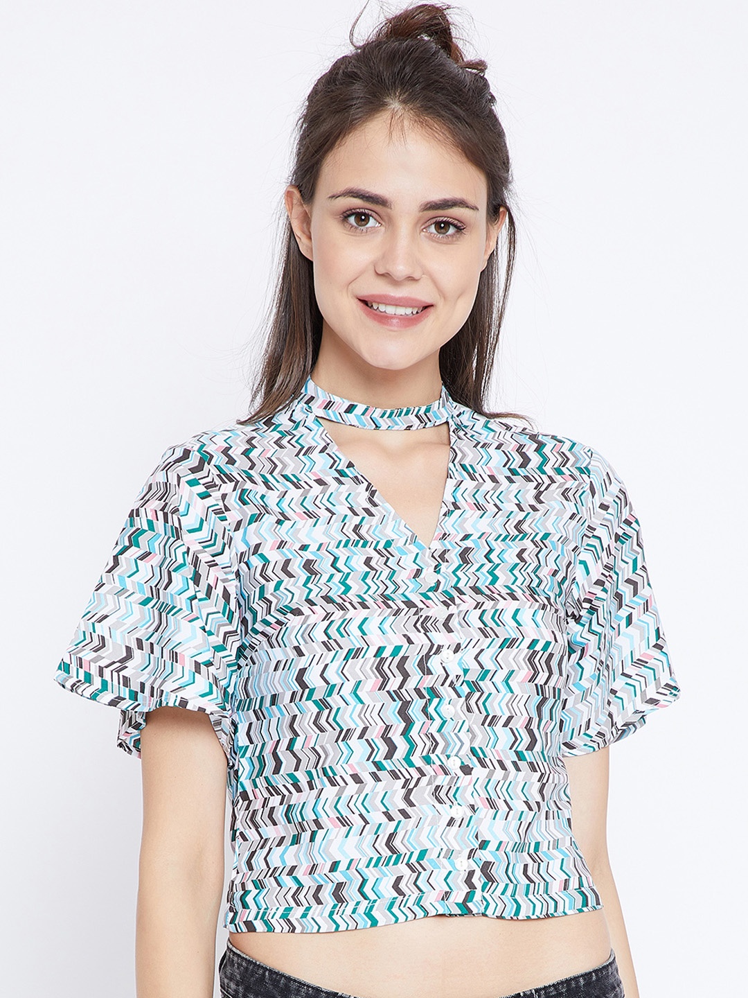 

Zastraa Women White Printed Top
