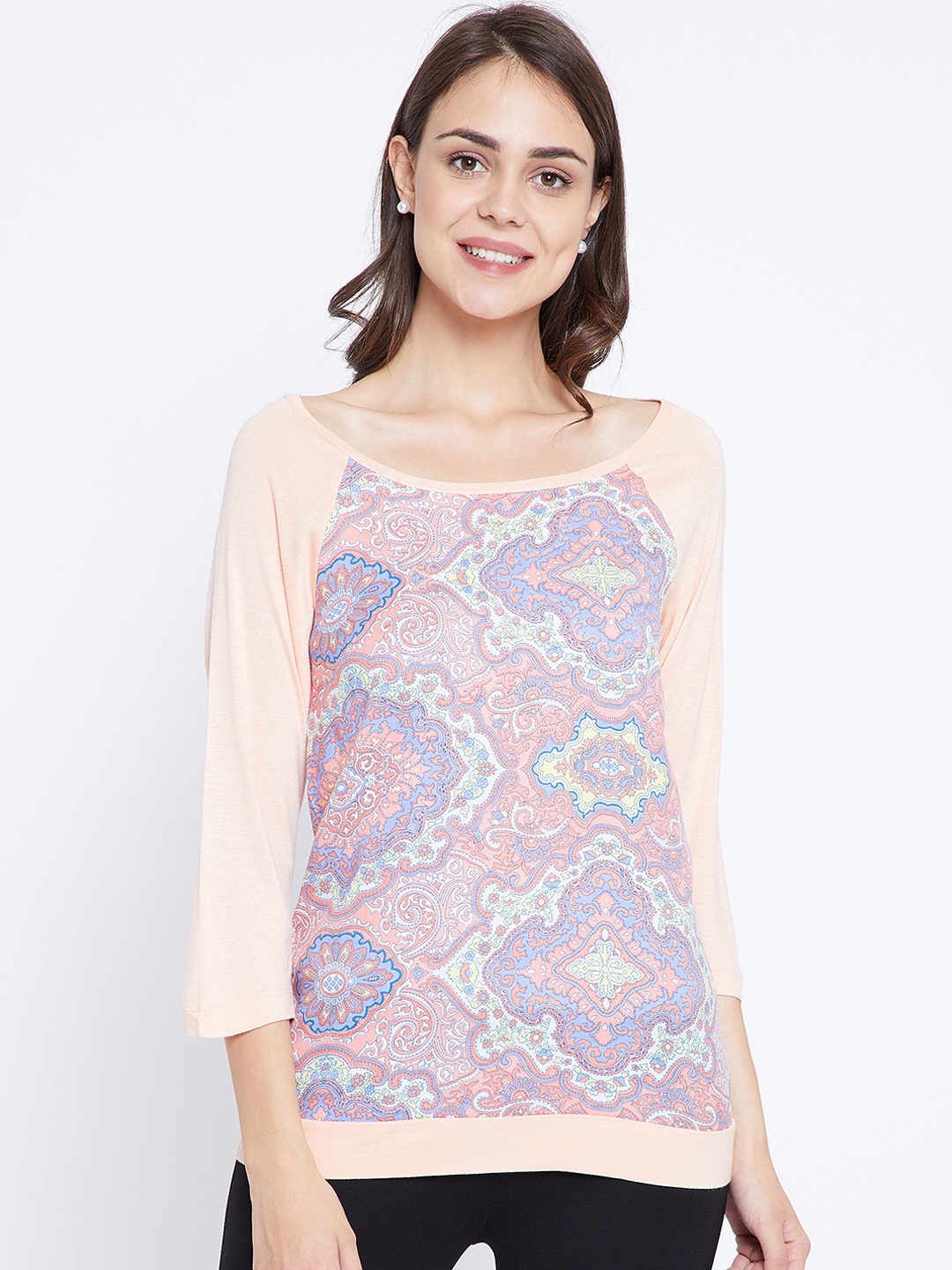 

Zastraa Women Pink Printed Top