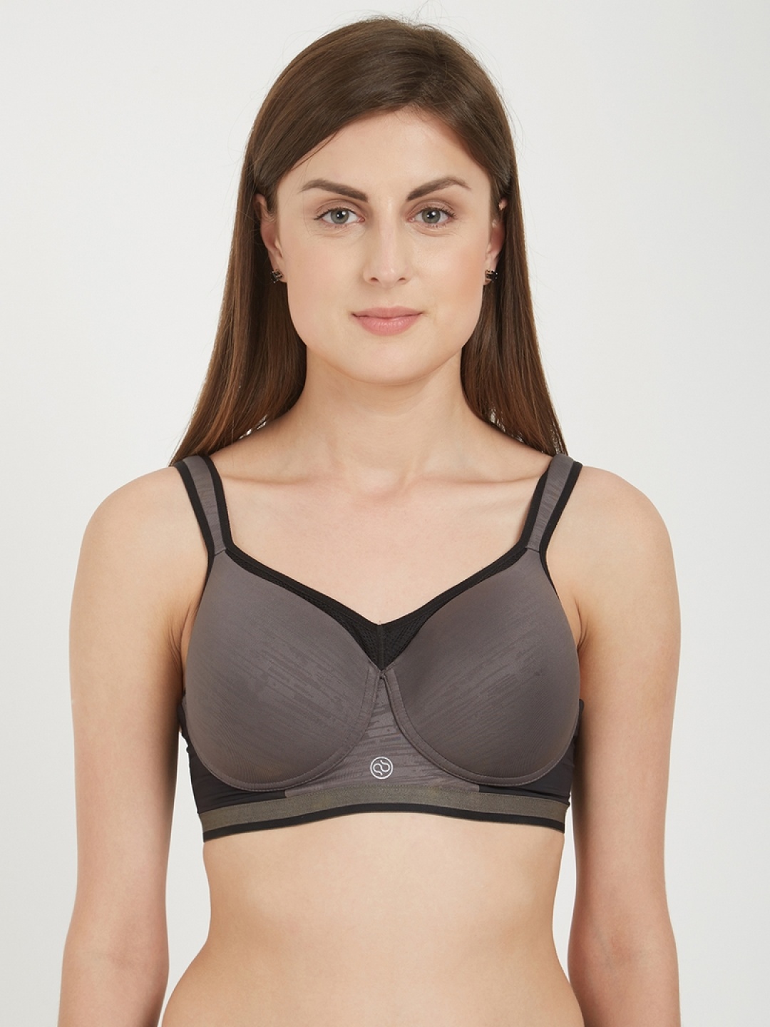 

SOIE Full Coverage High Impact Padded Non Wired Sports Bra, Taupe
