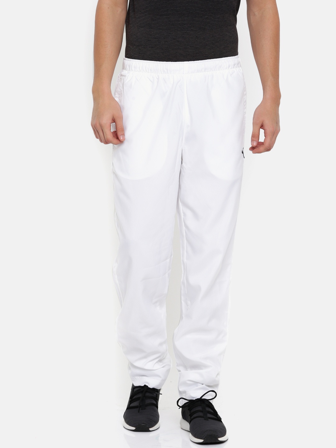 

Puma Men White Solid Zippered Woven Track Pants