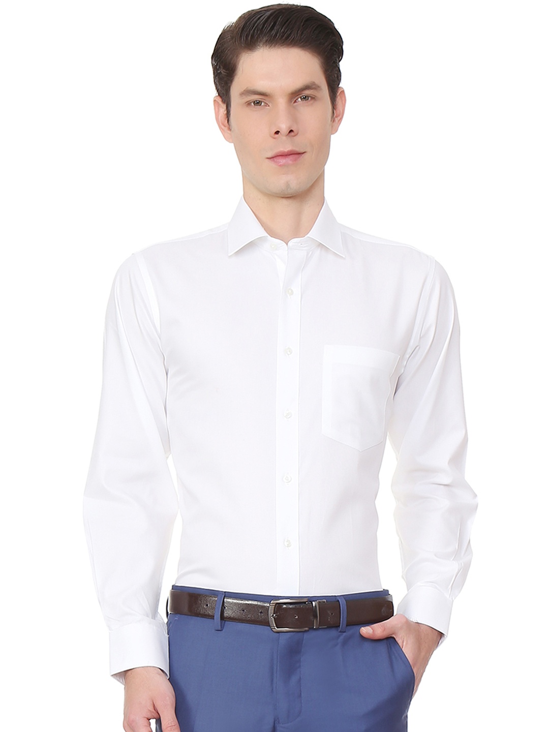 

Van Heusen Men White Regular Fit Self Design Formal Shirt