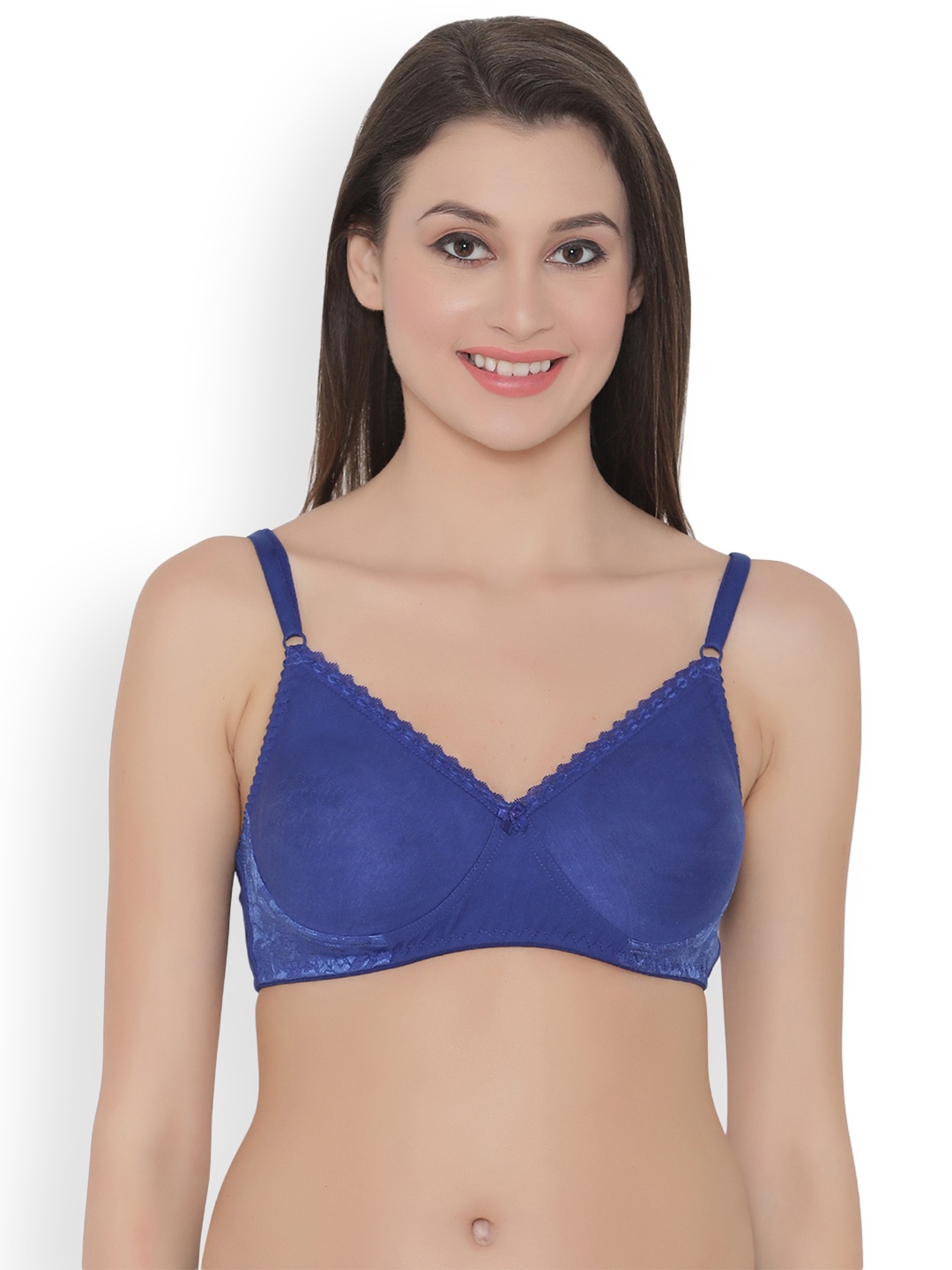 

Clovia Cotton Rich Non-Padded Non-Wired T-Shirt Bra, Blue