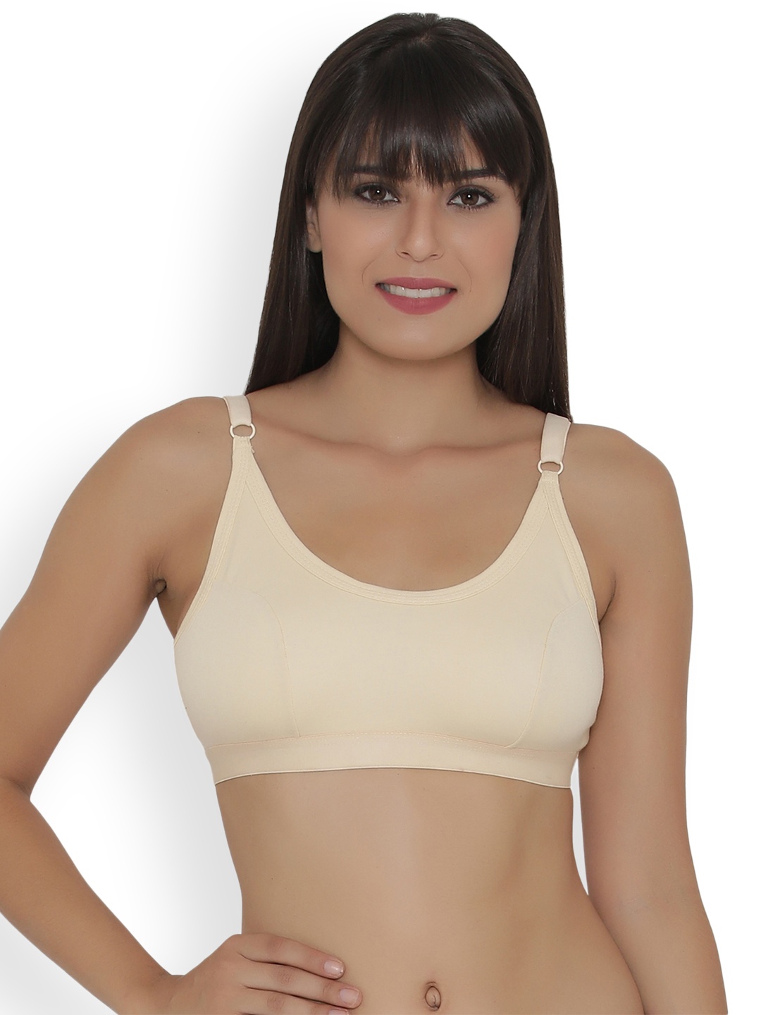 

Clovia Low Impact Cotton Non-Padded Non-Wired Sports Bra, Cream